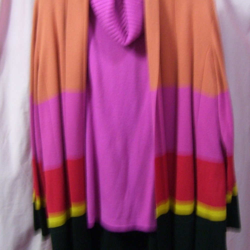 Sweater color block Coat and Cowl Neck Sweater